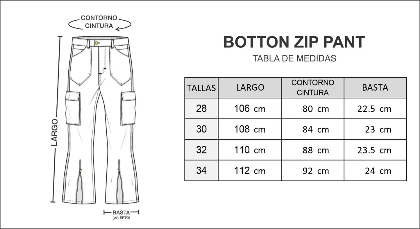 BOTTON ZIPPER PANTS